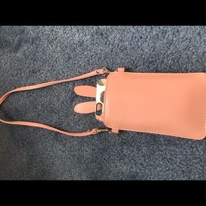 Cross body bunny phone holder